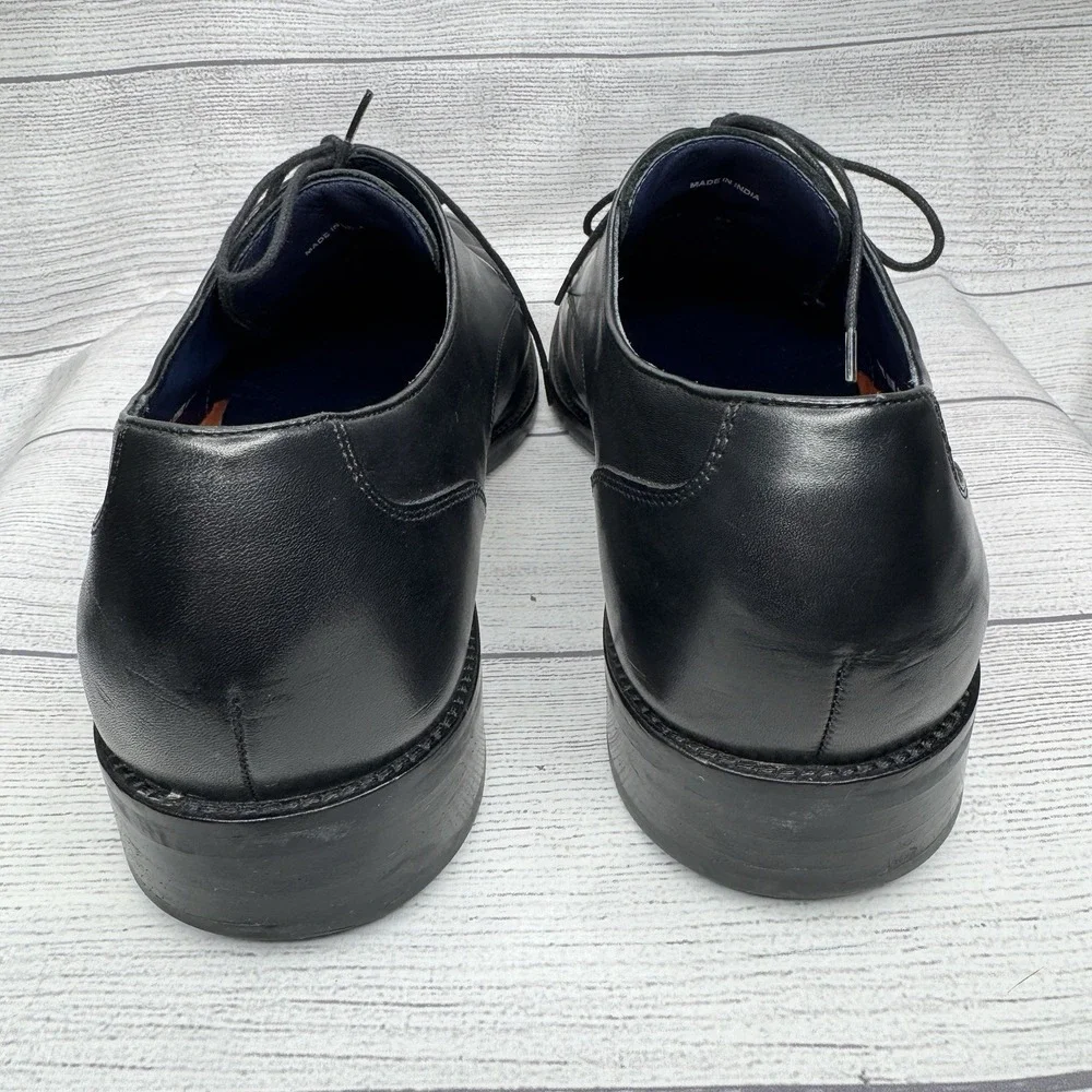 Cole Haan Lenox Hill Mens Size 11.5M Split Toe Oxford Black Leather Shoes C11627